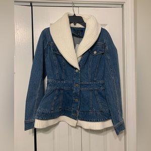 WHBM hybrid sweater peplum jacket